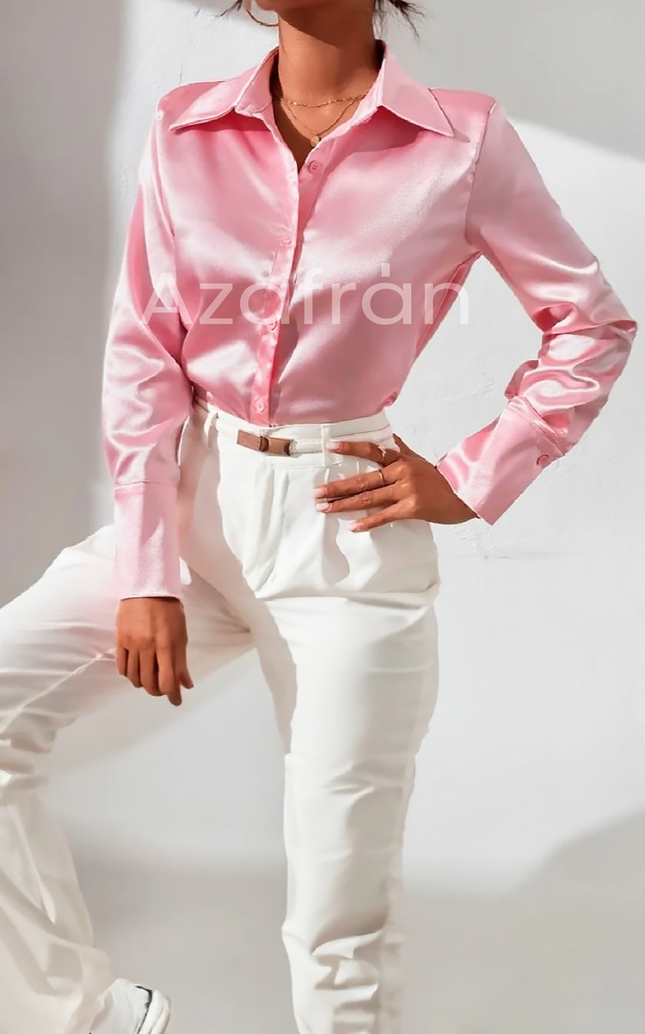 Camisa Ropa En Color Palo De Rosa Blusa Satinada Palo Rosa/ Camisa