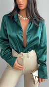 Camisa Elegante Verde Esmeralda